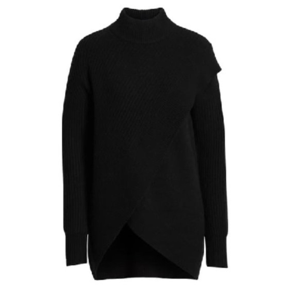 Halogen Faux Wrap Cashmere Blend Sweater